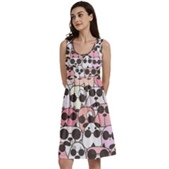 Cute Dog Seamless Pattern Background Classic Skater Dress by Grandong