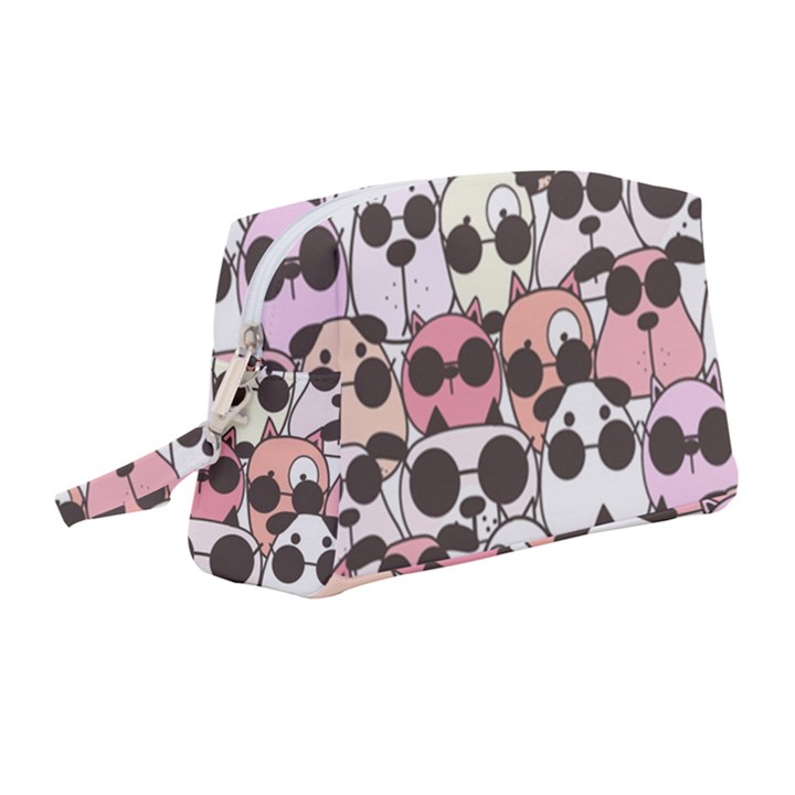 Cute Dog Seamless Pattern Background Wristlet Pouch Bag (Medium)