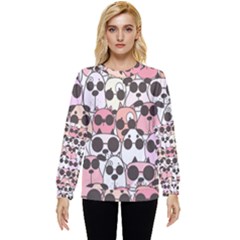 Cute Dog Seamless Pattern Background Hidden Pocket Sweatshirt