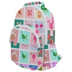 Christmas Wreath Advent Rounded Multi Pocket Backpack by Bedest