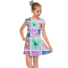 Christmas Wreath Advent Kids  Cap Sleeve Dress by Bedest