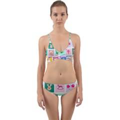 Christmas Wreath Advent Wrap Around Bikini Set by Bedest