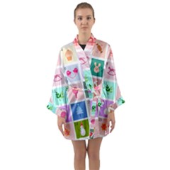 Christmas Wreath Advent Long Sleeve Satin Kimono by Bedest