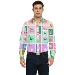 Christmas Wreath Advent Men s Long Sleeve Pocket Shirt  by Bedest