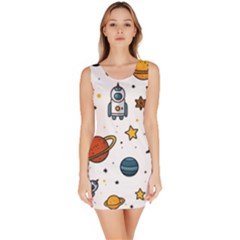 Set Cartoon Symbol Pattern Bodycon Dress by Bedest