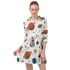 Set Cartoon Symbol Pattern Mini Skater Shirt Dress by Bedest