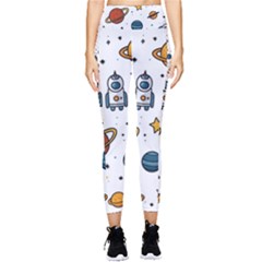 Set Cartoon Symbol Pattern Pocket Leggings  by Bedest