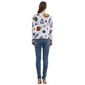 Set Cartoon Symbol Pattern Women s Cut Out Long Sleeve T-Shirt View4