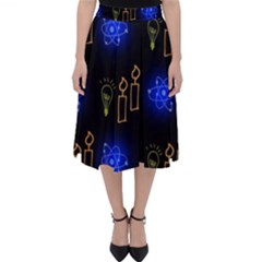 Background Doodles Candles Graphic Classic Midi Skirt by Bedest