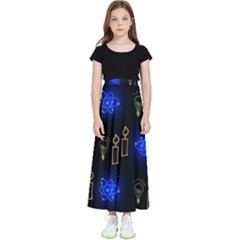 Background Doodles Candles Graphic Kids  Flared Maxi Skirt