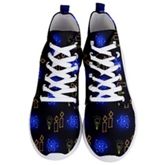 Background Doodles Candles Graphic Men s Lightweight High Top Sneakers by Bedest