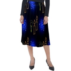 Background Doodles Candles Graphic Classic Velour Midi Skirt  by Bedest