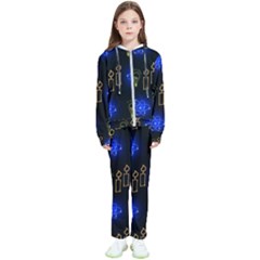 Background Doodles Candles Graphic Kids  Tracksuit by Bedest