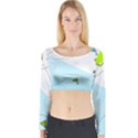 Astronaut Spaceship Long Sleeve Crop Top View1