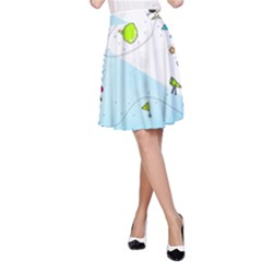 Astronaut Spaceship A-line Skirt by Bedest