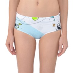 Astronaut Spaceship Mid-waist Bikini Bottoms by Bedest