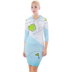 Astronaut Spaceship Quarter Sleeve Hood Bodycon Dress by Bedest