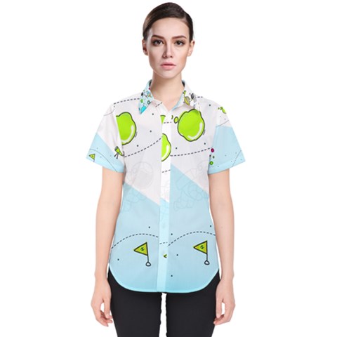 Astronaut Spaceship Women s Short Sleeve Shirt by Bedest