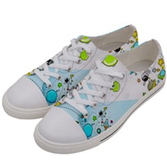 Astronaut Spaceship Women s Low Top Canvas Sneakers by Bedest