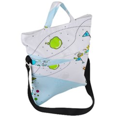 Astronaut Spaceship Fold Over Handle Tote Bag by Bedest