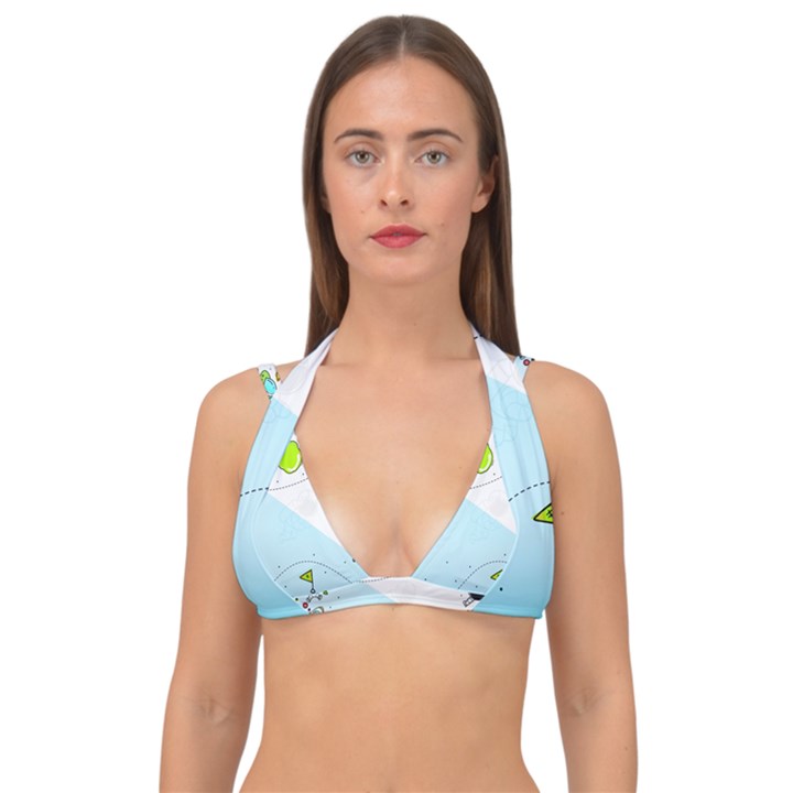 Astronaut Spaceship Double Strap Halter Bikini Top