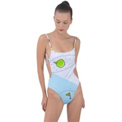 Astronaut Spaceship Tie Strap One Piece Swimsuit by Bedest