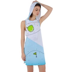 Astronaut Spaceship Racer Back Hoodie Dress by Bedest