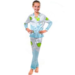 Astronaut Spaceship Kids  Satin Long Sleeve Pajamas Set by Bedest