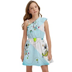 Astronaut Spaceship Kids  One Shoulder Party Dress by Bedest