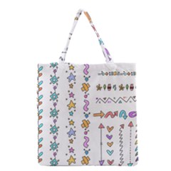 Doodles Border Letter Ornament Grocery Tote Bag by Bedest