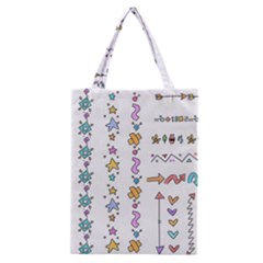 Doodles Border Letter Ornament Classic Tote Bag by Bedest