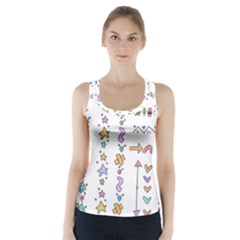 Doodles Border Letter Ornament Racer Back Sports Top by Bedest