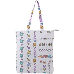 Doodles Border Letter Ornament Double Zip Up Tote Bag by Bedest