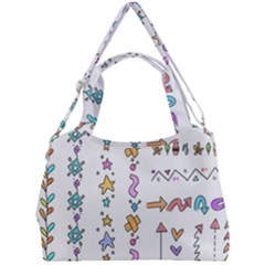 Doodles Border Letter Ornament Double Compartment Shoulder Bag by Bedest