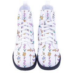 Doodles Border Letter Ornament Men s High-top Canvas Sneakers by Bedest