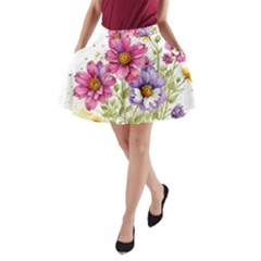 Flourish Colours Invitation A-line Pocket Skirt by Bedest