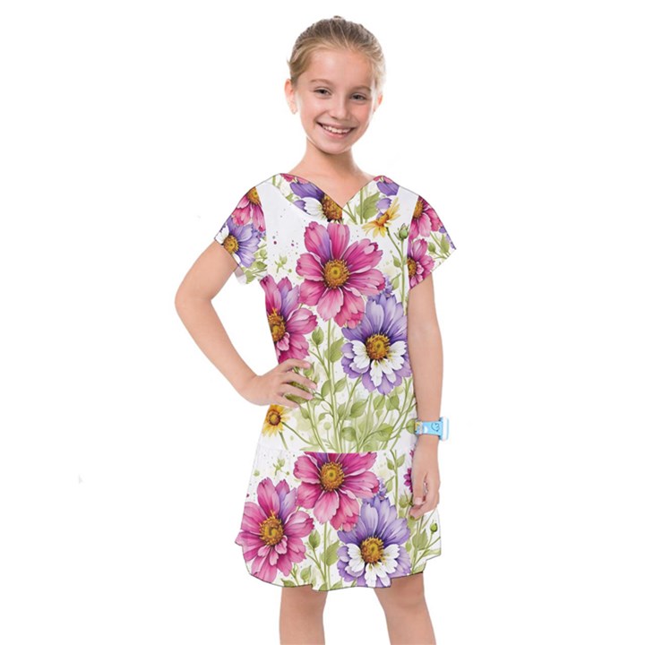 Flourish Colours Invitation Kids  Drop Waist Dress