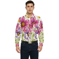 Flourish Colours Invitation Men s Long Sleeve Pocket Shirt  by Bedest