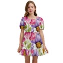 Flourish Colours Invitation Kids  Short Sleeve Dolly Dress View1