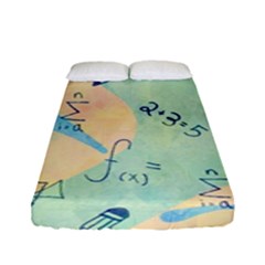 Background School Doodles Graphic Fitted Sheet (full/ Double Size) by Bedest