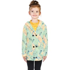 Background School Doodles Graphic Kids  Double Breasted Button Coat by Bedest