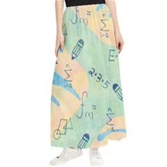 Background School Doodles Graphic Maxi Chiffon Skirt by Bedest