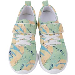 Background School Doodles Graphic Women s Velcro Strap Shoes by Bedest