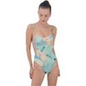 Background School Doodles Graphic Tie Strap One Piece Swimsuit View1