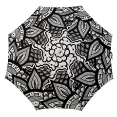 Flower Mandala Pattern Doodle Straight Umbrellas by Bedest