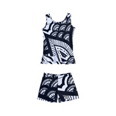 Flower Mandala Pattern Doodle Kids  Boyleg Swimsuit by Bedest