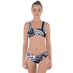 Flower Mandala Pattern Doodle Criss Cross Bikini Set by Bedest