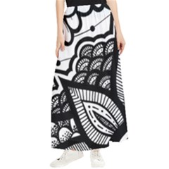 Flower Mandala Pattern Doodle Maxi Chiffon Skirt by Bedest