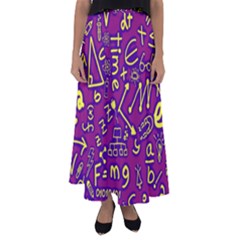 Background Doodles Math Flared Maxi Skirt by Bedest