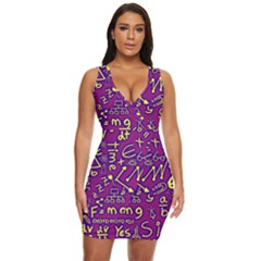 Background Doodles Math Draped Bodycon Dress by Bedest